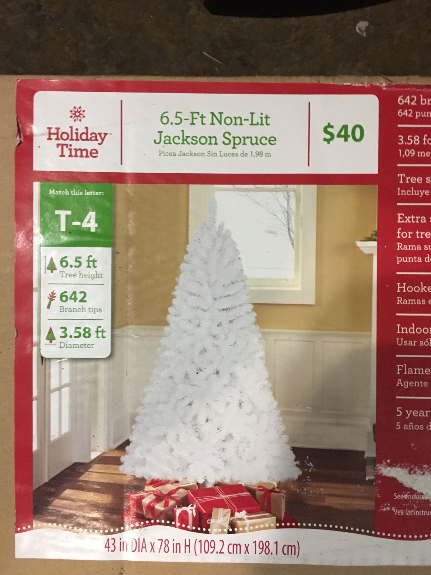 6.5 ft Jackson Spruce White Christmas Tree