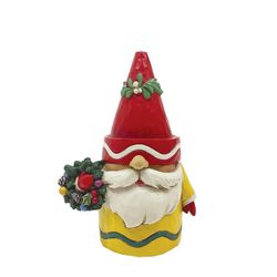 Jim Shore  Christmas Gnome  “trimmed In Color “