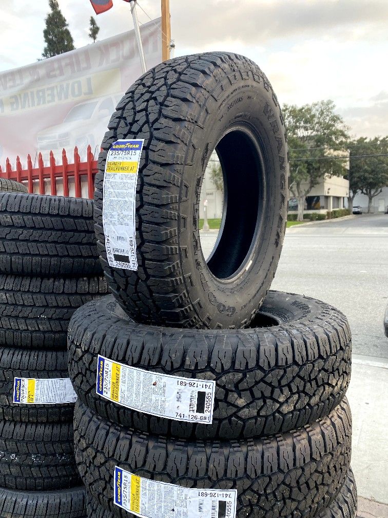 235/75/15 Goodyear Wrangler Trailrunner AT installed, balanced, and 50k  mile warranty! for Sale in Huntington Beach, CA - OfferUp