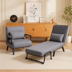 5 in 1 Folding Bed with 5-Position Adjustable Backrest & Pillow ,Convertible Sleeper Sofa [NEW] **Assembly Req** 