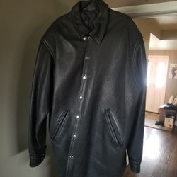 Espinozas Leather Flannel Style Biker Jacket Xl