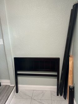 Dark Brown Twin Bed Frame (2nd Photo Shows Color Better)