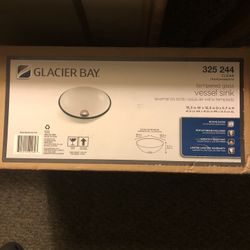 Glacier Bay Tempered Glass Vessel Sink