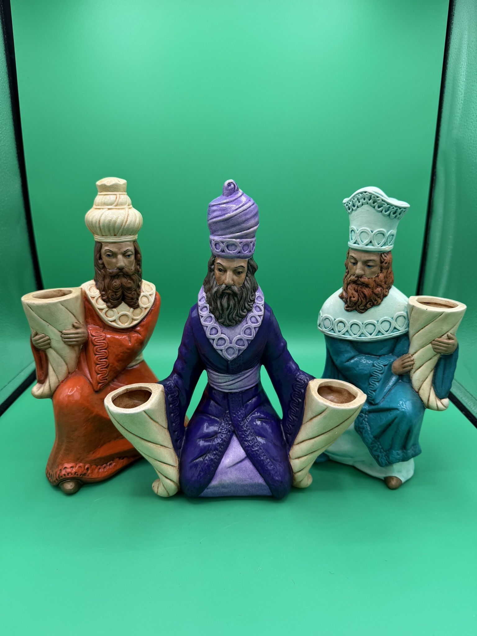 3 Wise Men Figurines Japan 10” MCM 1950s Art Sculpture Christmas Home Decor Gift