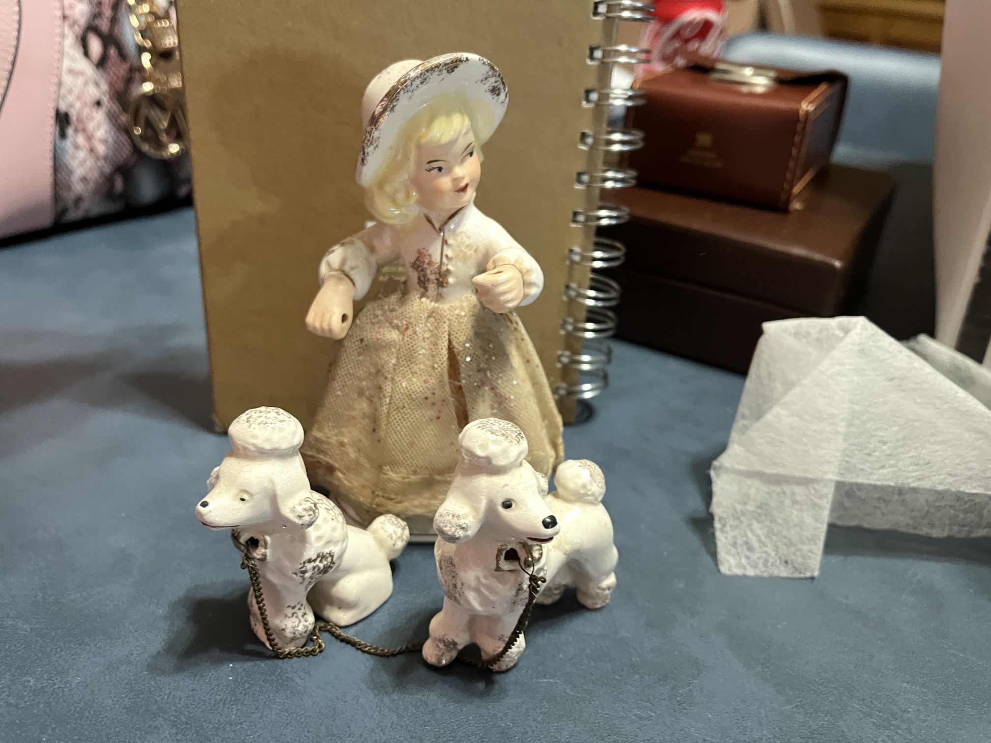 Vintage Ceramic Girl with Poodles