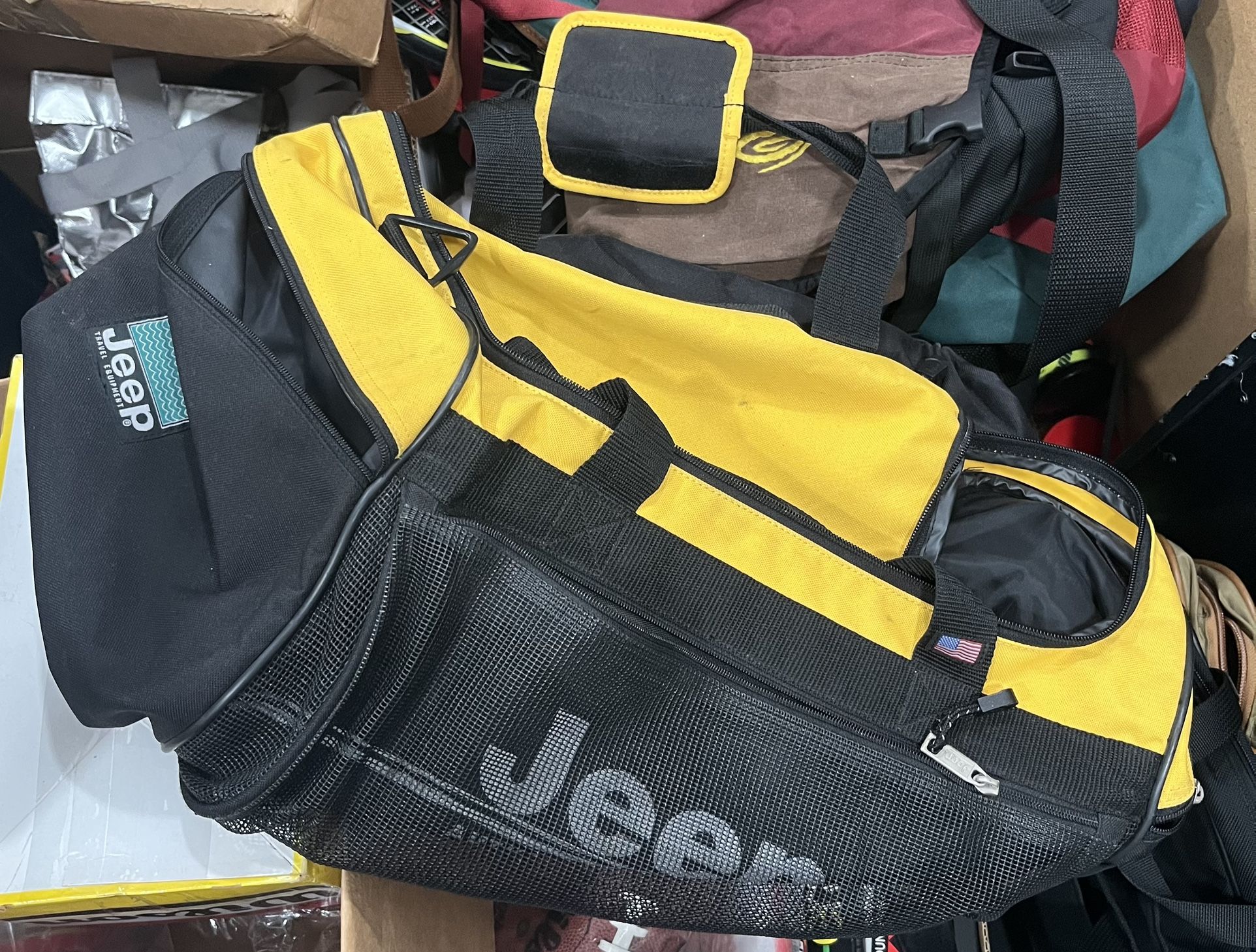 Jeep Official Authentic Sport Gear Duffle Gym Bag Yellow Travel