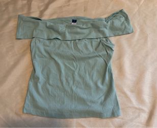Old Navy Light Blue Off-The-Shoulder Top- Women’s Large