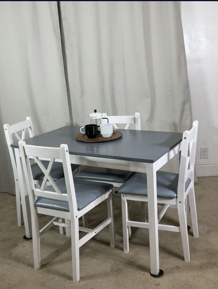Compact Kitchen Dining Table & 4 Chairs