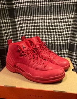 Red  suede Jordan 12s