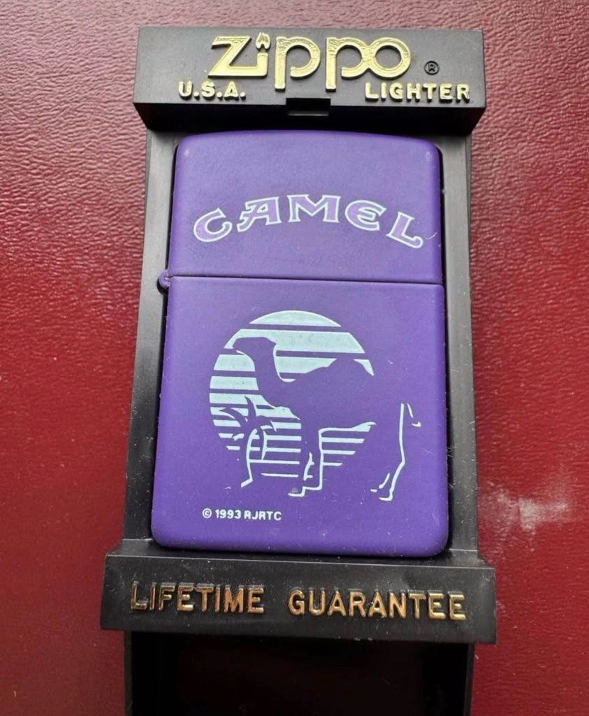 Vintage 1993 Camel Zippo Lighter – Purple Matte 🐪🔥