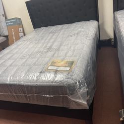NEW Full Size Bed Frame With New Mattress Included 