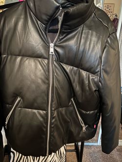 Black Faux zip up jacket Brand new