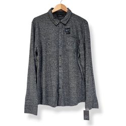 Marc Anthony Supremely Soft Slim Fit Gray Button Down Shirt Size Large