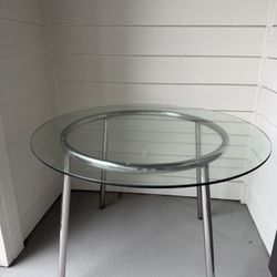 Glass Table -silver