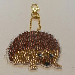 Blingy Brown & Gold Porcupine Keychain