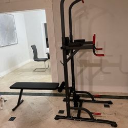 Power Tower Pull Up Bar Workout Dip Station,Multi-Function Home Gym Strength Training Fitness Equipment
