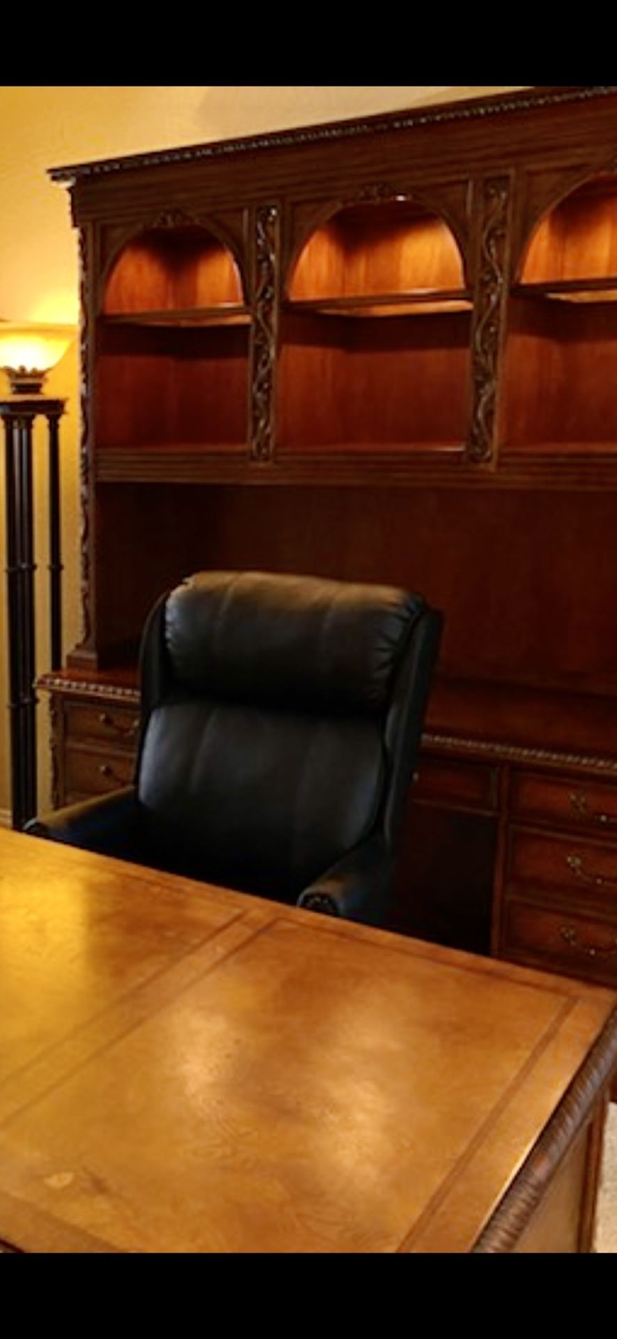 3 Piece Solid Wood Hooker Desk Set