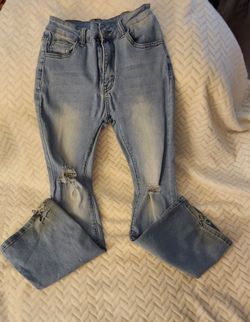 SHEIN Distressed Flare Jeans size Petite Small