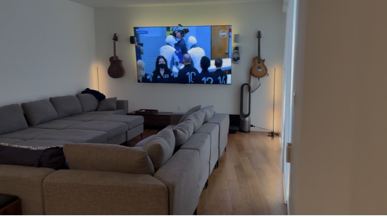 Large Blue Gray Modular Couch