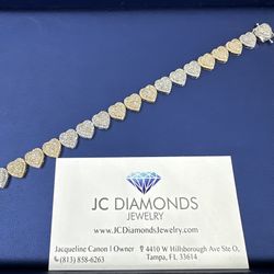 Bracelets Heart ❤️diamonds 10mm Wide 