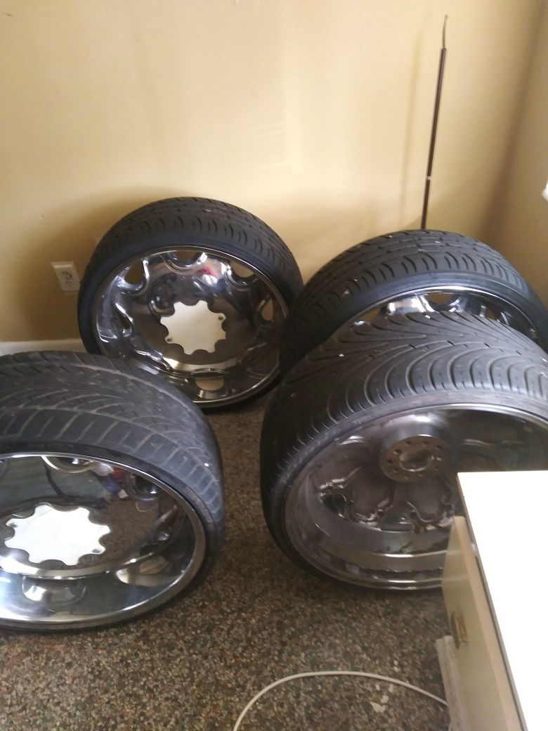 24 inch rims with brand new tires