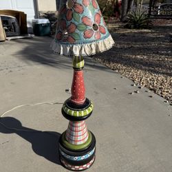 Whimsical Handcrafted Ceramic Dragonfly Lamp from Disney Artist - Works!