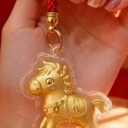 Gold Pony Key Chains