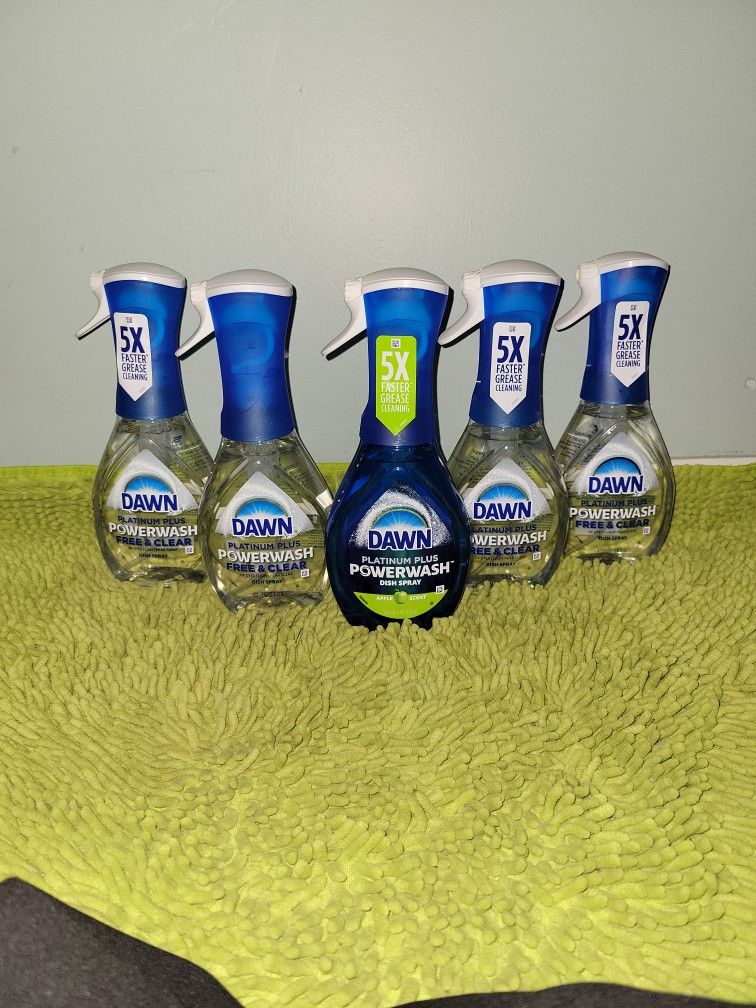 4 Free And Clear/1 Apple Scent Powerwash 16oz Dawn Dish Soap Spray