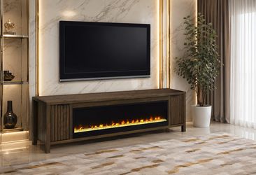 NATURAL WOOD COLOR 🔥 FIREPLACE TV STANDS 🤎