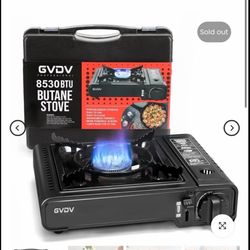 GVDV Portable Camping Stove, 1 Burner Butane Gas Stove with Updated Carrying Case