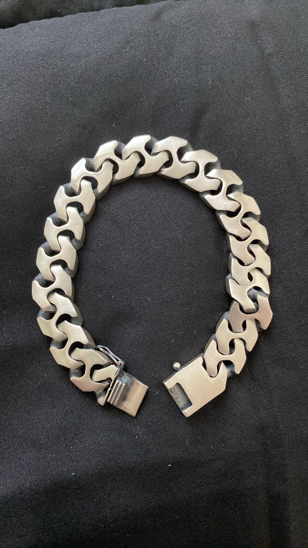Dragon Bone Cuban Link Sterling Silver Bracelet