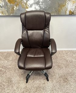 Office depot 2024 brown leather chair