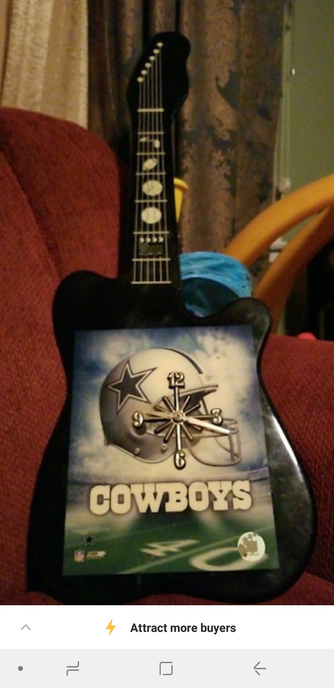 Cowboys guitar clock