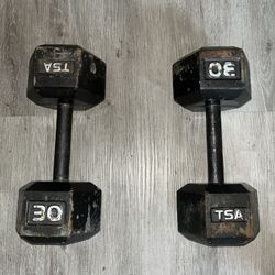 TSA 30 Pound Dumbbells 