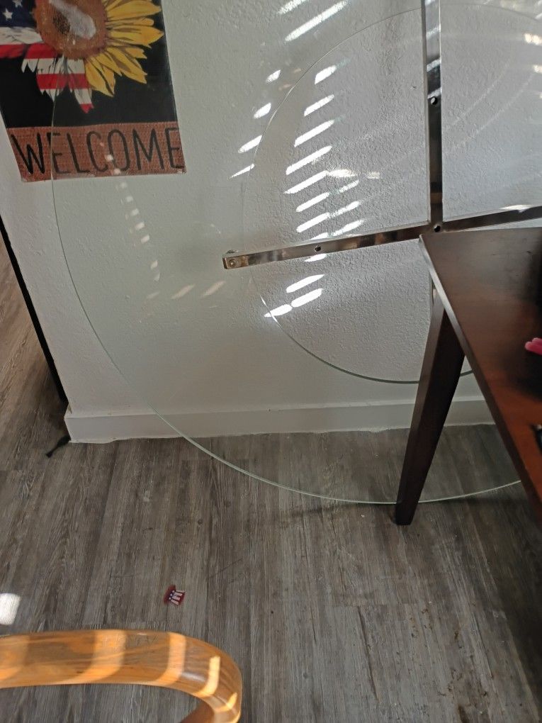 Glass And Wood Dining Table