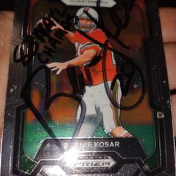 Bernie Kosar Signed Autograph NFL Card Cleveland Browns Miami 