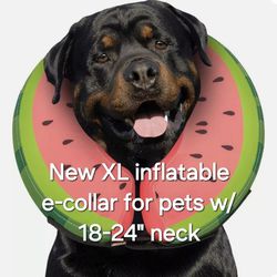 New Size XL Inflatable E-collar Watermelon For Dogs Recovery Surgery