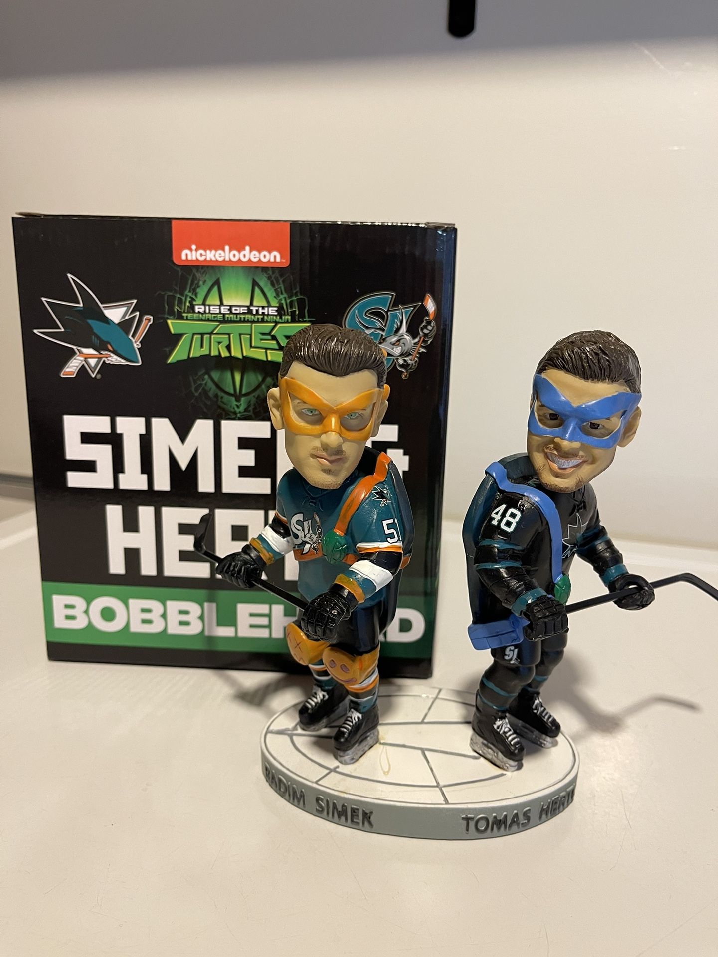 Tomas Hertl and Radim Simek Ninja Turtles San Jose Sharks Bobblehead