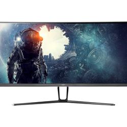 Monoprice 35in Zero-G Curved Ultrawide Gaming Monitor V2 - 1800R, 21:9, 3440x1440p, UWQHD, 120Hz, AMD FreeSync, 4ms, HDMI, DisplayPort, VA