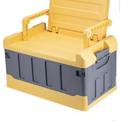 Outdoor Camping Picnic Storage Box, Multi-Functional Tactical Vehicle Equipment Storage Box, Camping Seat Storage Box, 60L Folding Household Storage B