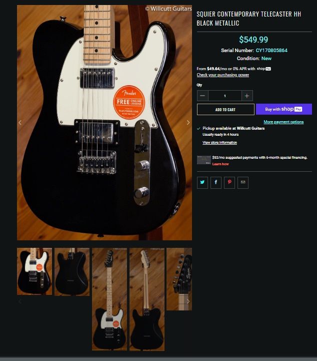 Squire Contemporary Telecaster HH