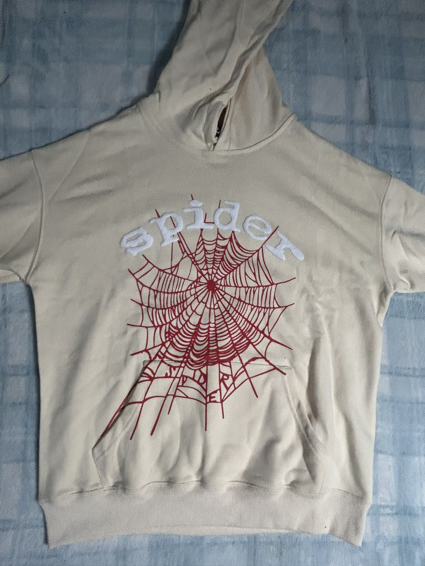 Sp5der Worldwide Hoodie ‘Cream/Tan’ Sz Small