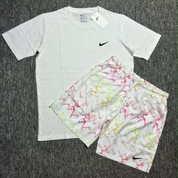 White Nike Short Set. $55