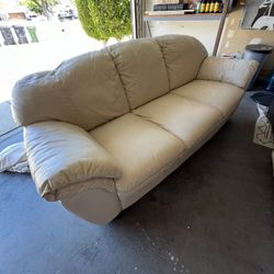 White Leather Couch 