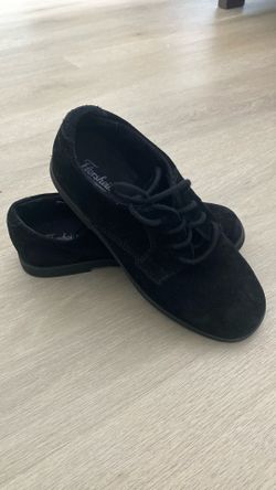 Black Leather Oxford Dress Shoes For Boys 