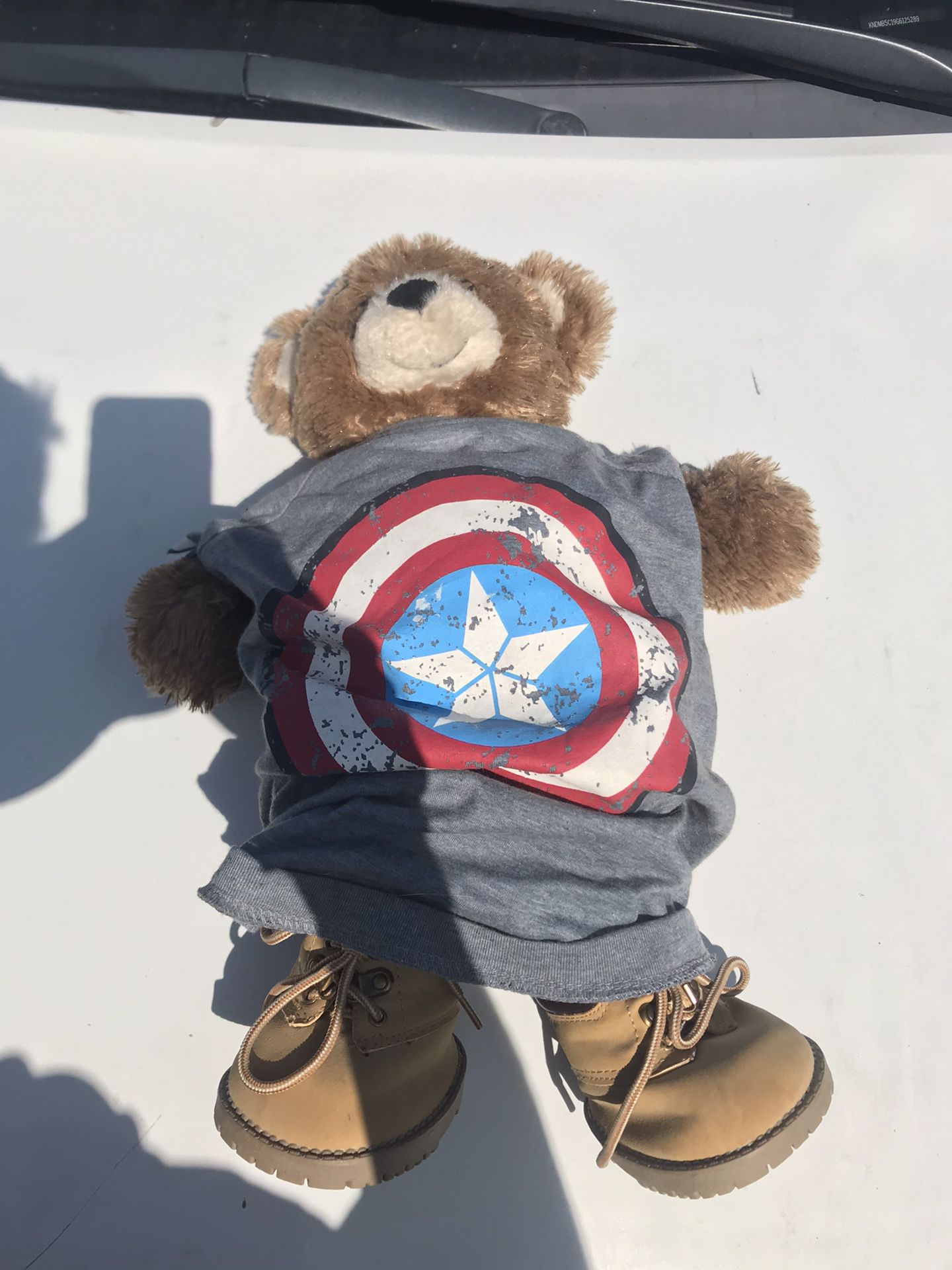 1 Build A Bear Workshop Teddy Bear Wearing Captain America Shirt