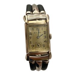 Vintage 1948 Bulova His Excellency Men's Tank Watch - Hooded Lugs 10K GF RUNNING