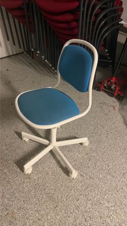 Kids Desk Chair Blue and White