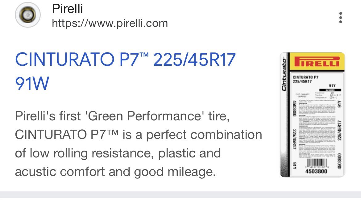 Prielli New Tire 225/45-R17