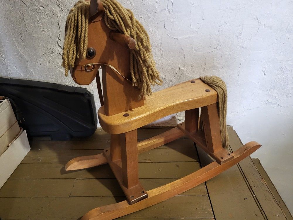 Vintage Wood Rocking Horse